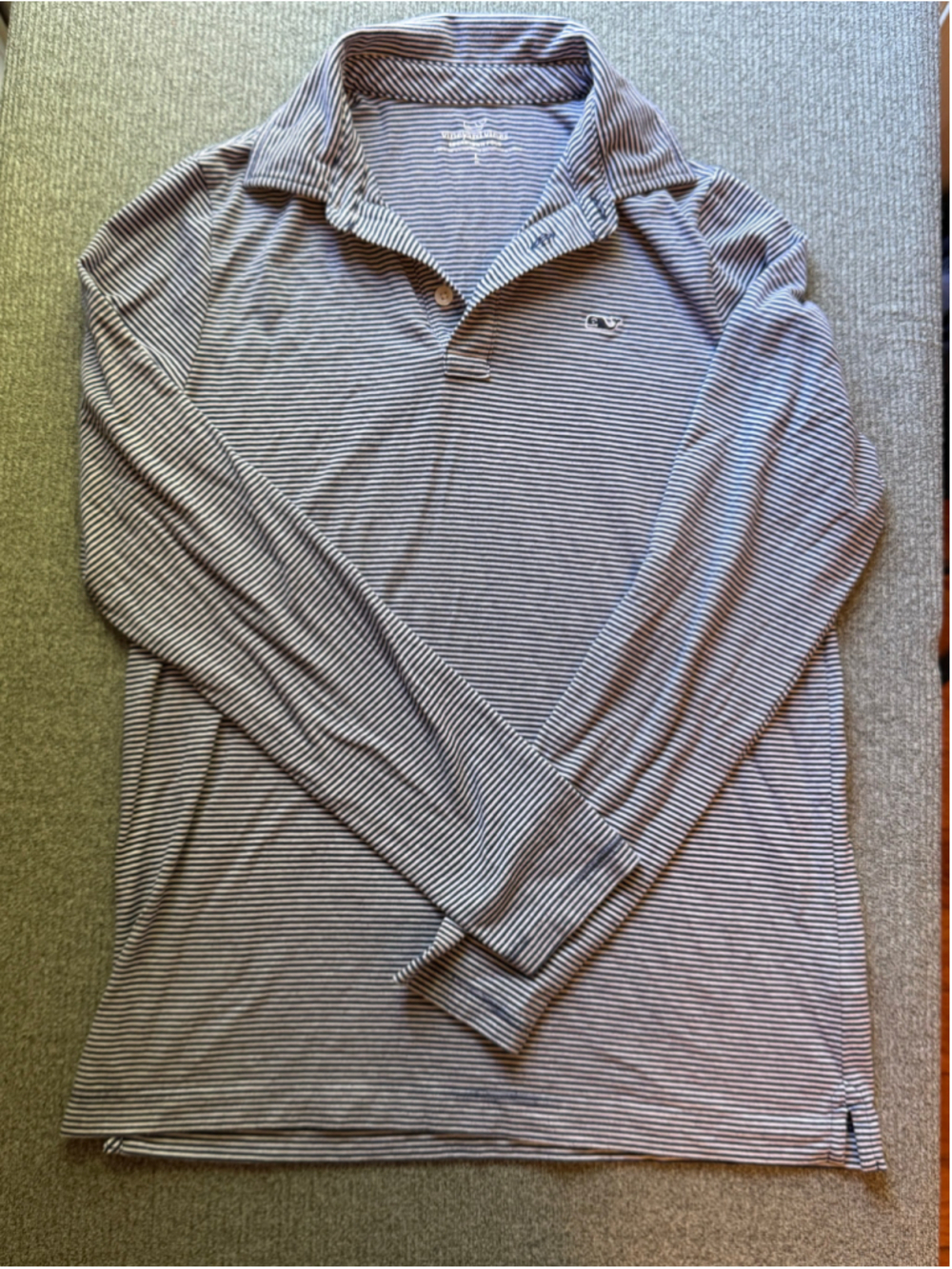 Vineyard Vines Edgerton Polo Shirt Boys Size L Blue White Striped